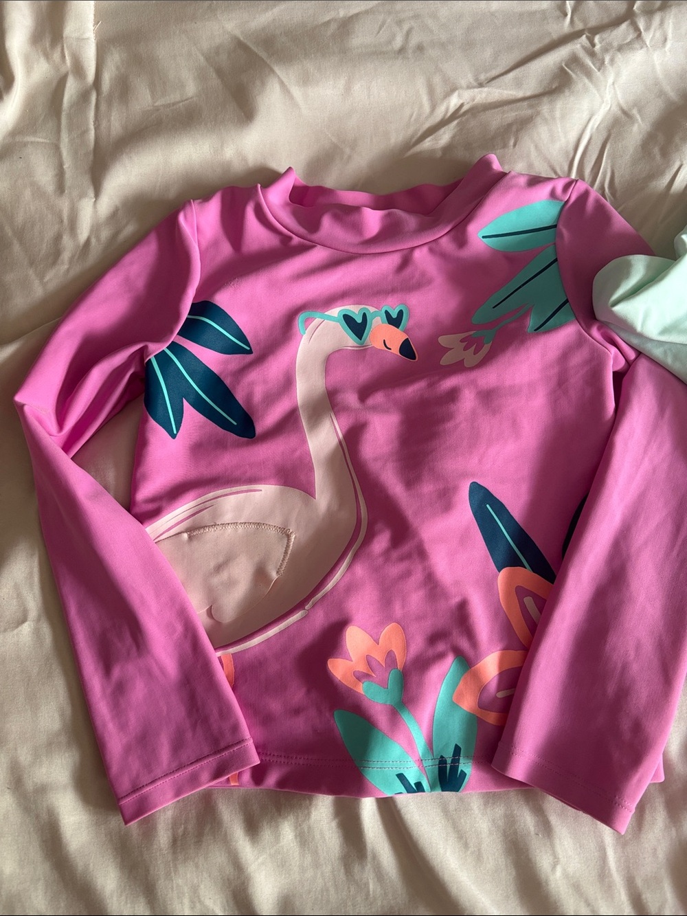 Carter's Pink Flamingo Long Sleeve Swim Shirt